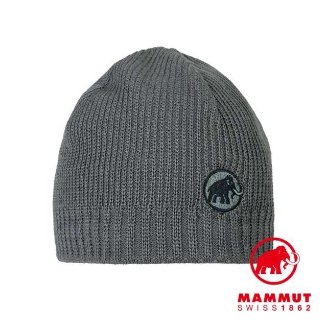 Mammut 長毛象【Mammut 長毛象】Sublime Beanie 刺繡LOGO保暖羊毛帽 鈦金灰 #1191-01542