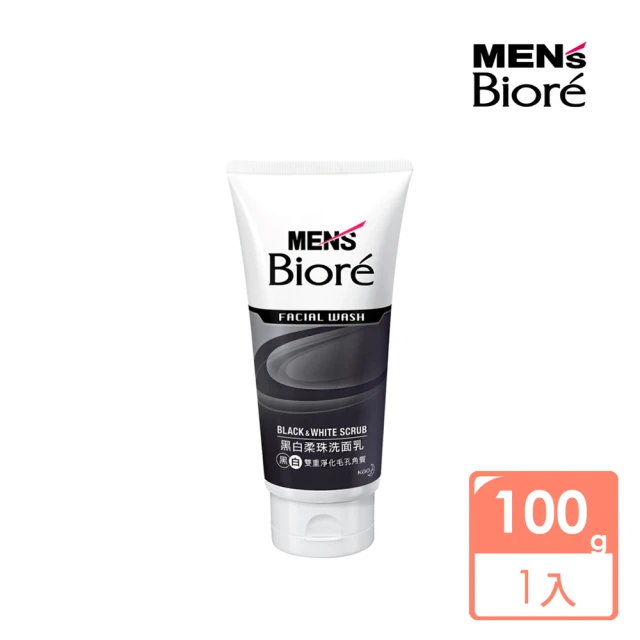 第01名 【MENS Biore】男性專用黑白柔珠洗面乳(100g)