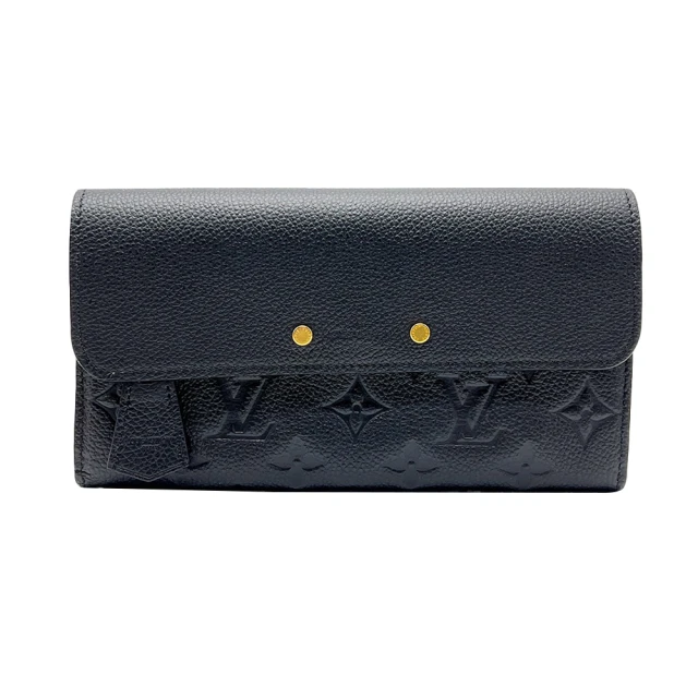 【Louis Vuitton 路易威登】Pont-Neuf 牛皮壓紋釦式長夾(M61833-黑)