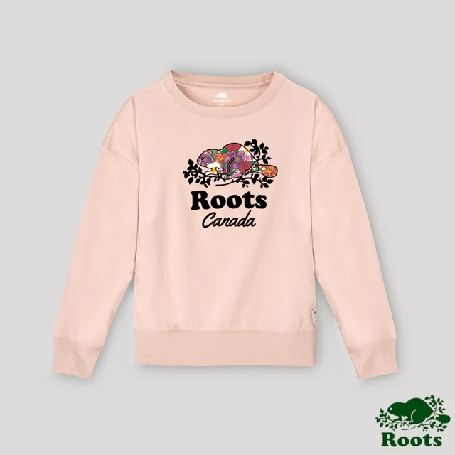 【Roots】Roots大女童- 花現世界系列 花卉長袖T恤(粉色)