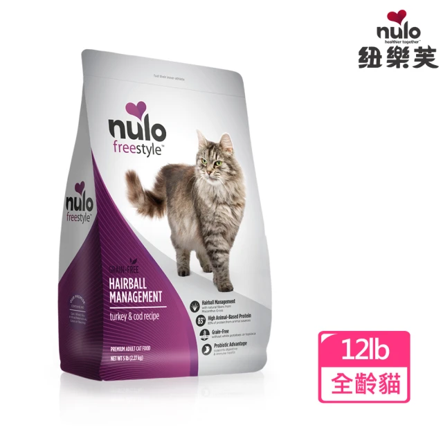 【NULO 紐樂芙】無穀高肉量化毛貓-野牧火雞+菊苣根/12LB