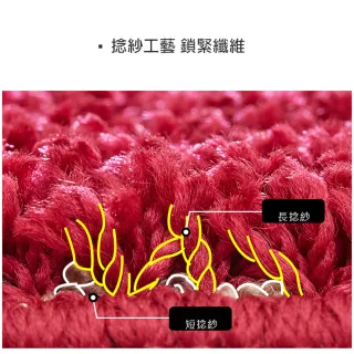【聚時柚】捻紗工藝 刮泥吸水 滌綸機織地墊 紅色腳踏墊(120X80cm/5款可選)