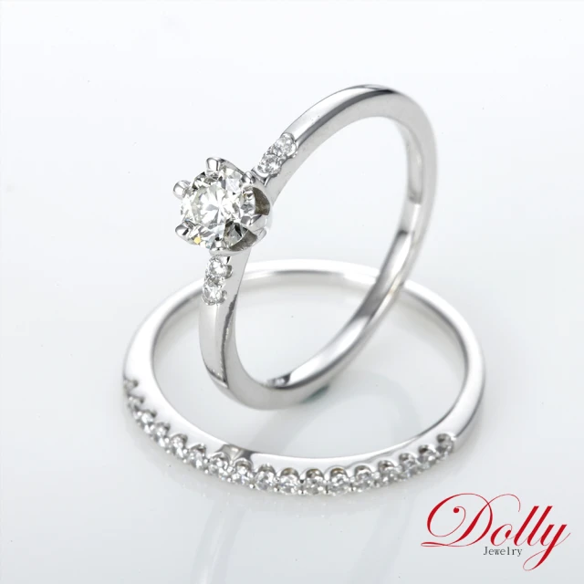 【DOLLY】求婚戒 0.30克拉完美車工 18K金鑽石套戒(031)