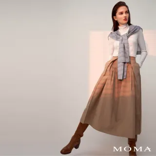 【MOMA】打摺設計寬褲裙(卡其色)