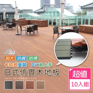 【ICR】日式抗腐防滑仿實木加大木塑地板60*30(10入)