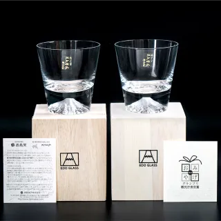 【田島硝子】日本手工吹製富士山威士忌杯組(TG15-015-R+TG15-015-R)