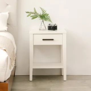 【FL 滿屋生活】FL 美式純白鐵件床頭櫃(收納抽屜/小邊桌/邊櫃/收納櫃/床邊櫃)
