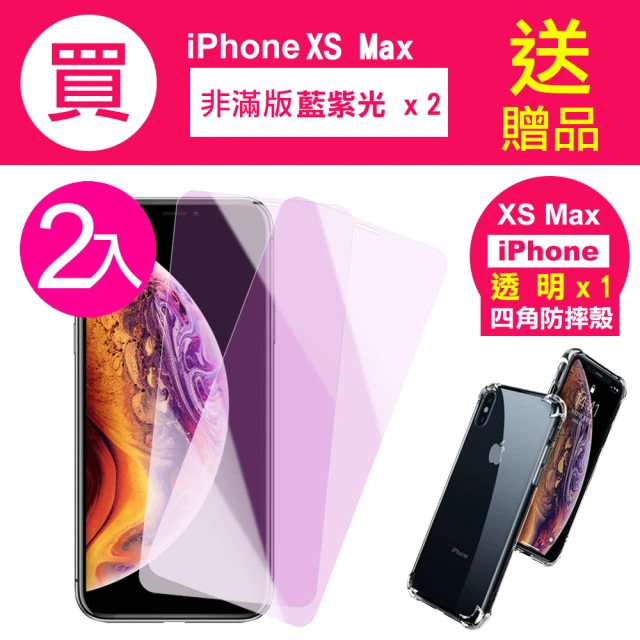 iPhone XS Max 6.5吋 藍紫光9H玻璃鋼化膜手機保護貼(XSMax保護貼)