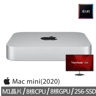 【+ViewSonic 24型IPS美型螢幕】Apple Mac mini M1晶片 8核心CPU/8核心GPU/8G/256G SSD