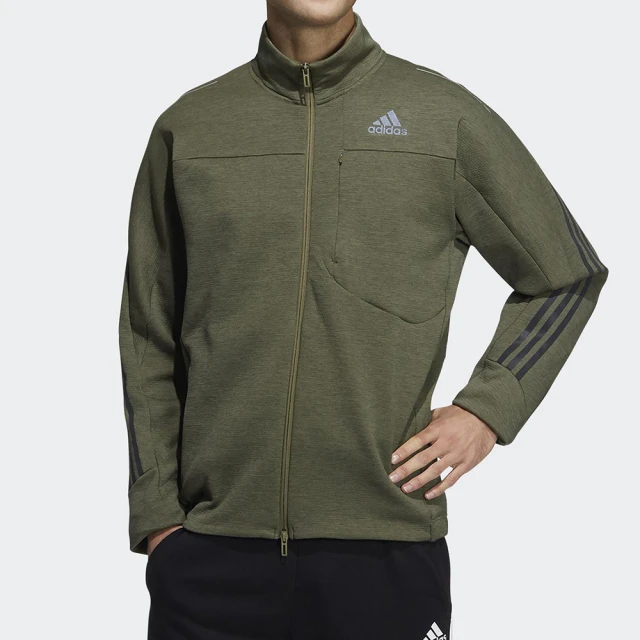 【adidas 愛迪達】外套 男款 運動外套 夾克 訓練 健身 亞洲尺寸 綠 H40872