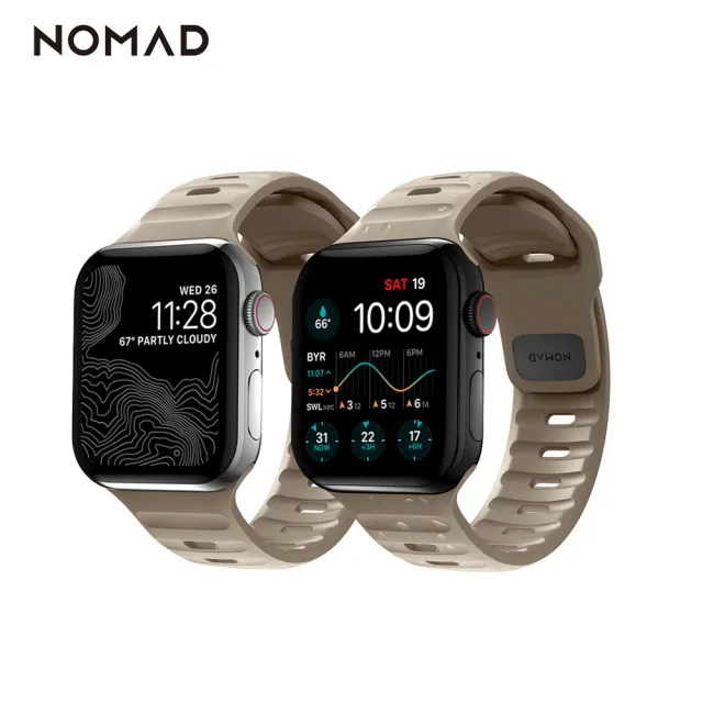 Nomad Apple Watch 44 42mm專用運動風fkm橡膠錶帶 機能防潑水 耐高溫耐油性 Momo購物網