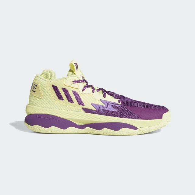 【adidas 愛迪達】運動鞋 男鞋 籃球鞋 包覆 緩震 DAME 8 白紫 GY0383