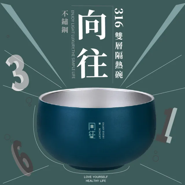 【不鏽鋼餐具】316不銹鋼雙層隔熱碗400ml(防燙碗/露營/吃麵/湯碗/飯碗)/