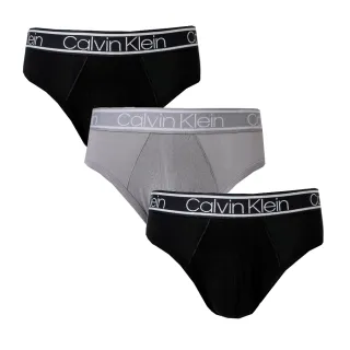【Calvin Klein 凱文克萊】ck Viscose極舒適冰絲棉彈性男三角內褲(黑灰色三件組)