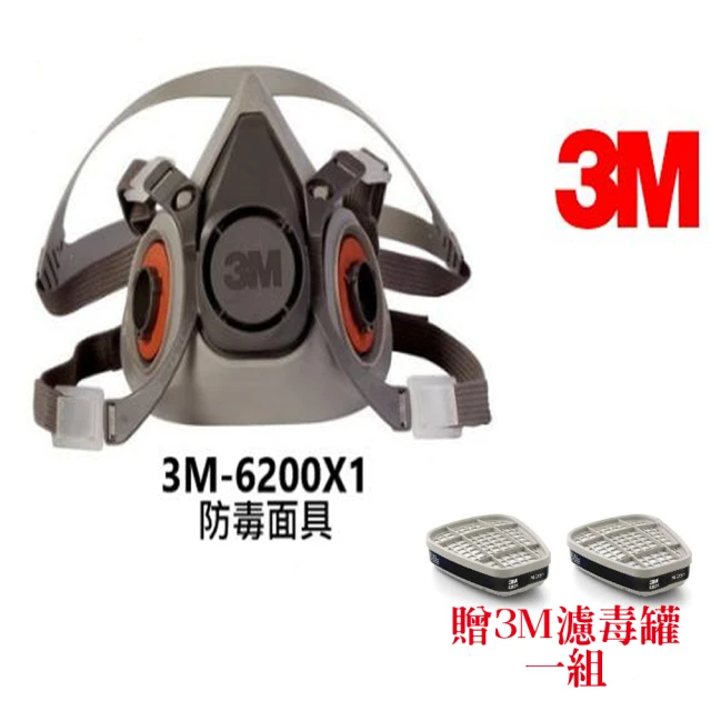 【3M】6200半面罩防毒口罩/防毒面具(贈)