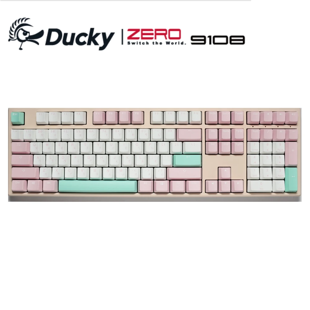 【Ducky】Zero 9108芝芝桃桃 機械式電競鍵盤(非背光/PBT二色成形/茶軸/100%)