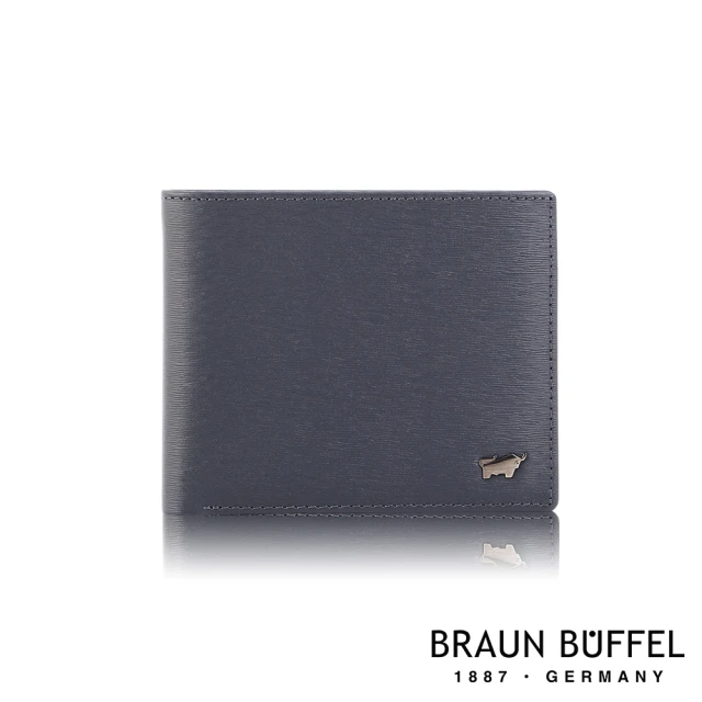 【BRAUN BUFFEL 德國小金牛】台灣總代理 波索 5卡透明窗皮夾-藍色(BF386-316-NY)