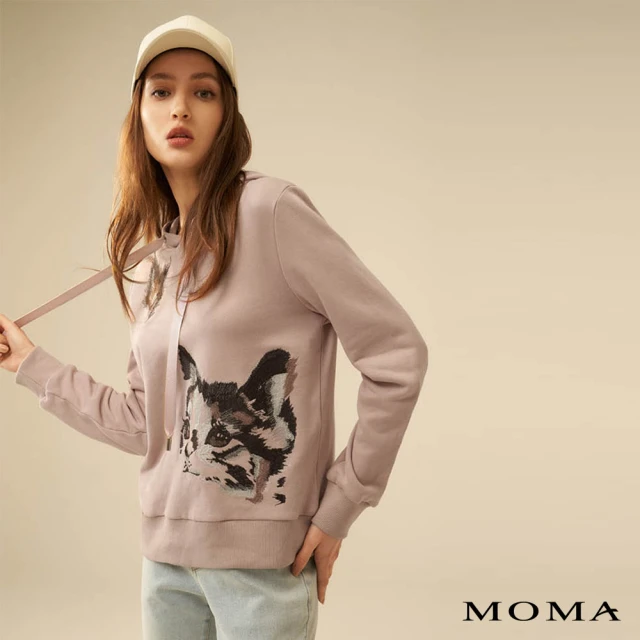 【MOMA】貓咪刺繡連帽衛衣(兩色)