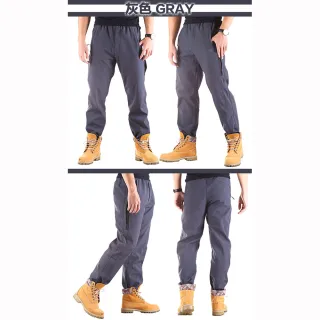 【YT shop】二件組-機能防風軟殼防潑水衝鋒褲 內刷絨 保暖 休閒長褲(三色)