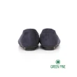 【GREEN PINE】金屬水鑽方釦平底娃娃鞋(藍色)