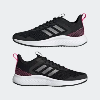 【adidas 愛迪達】休閒鞋 運動鞋 慢跑鞋 女鞋 黑 FLUIDSTREET(H04605)