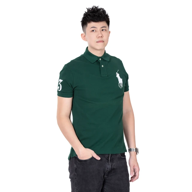 【RALPH LAUREN】Polo Ralph Lauren 經典刺繡大馬短袖Polo衫-墨綠色(百搭爆款/精選舒適/平輸品)