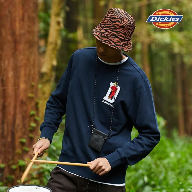 Dickies【Dickies】男款深海軍藍純棉CNY小老虎字母D大學T｜DK009713CG7