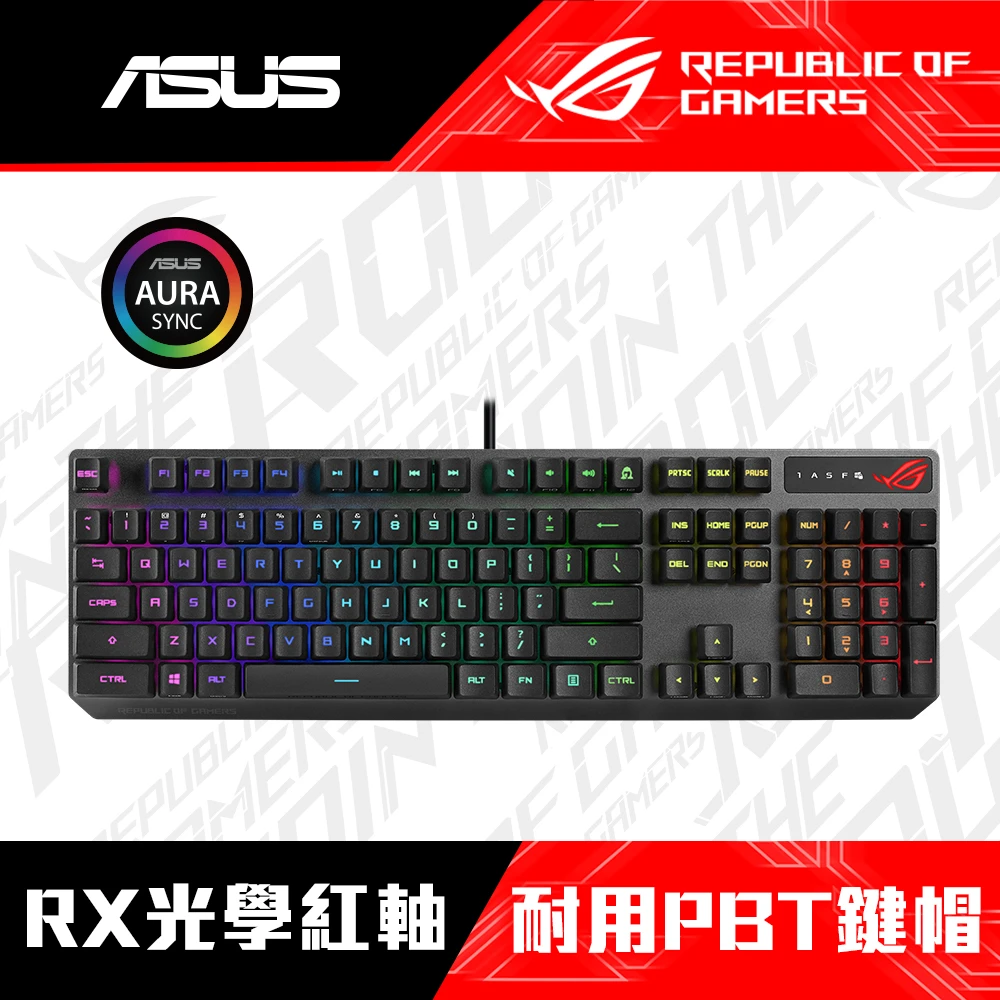 【ASUS 華碩】ROG STRIX SCOPE RX RD 紅軸 PBT 有線電競鍵盤(中文鍵盤)