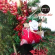 【摩達客】耶誕-聖誕裝飾小布包禮物袋吊飾(三入組-紅色系)