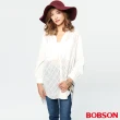 【BOBSON】女款洞洞蕾絲長版襯衫(37087-80)