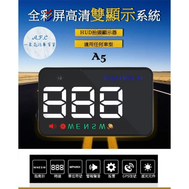 【一朵花汽車百貨】A5抬頭顯示器 GPS 各車型皆適用 貨車 箱型車 油電 卡車 轎車 復古車 抬頭 HUD