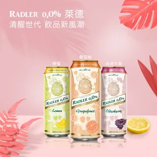 【Radler 0.0% 萊德】德國Radler 0.0%萊德無酒精啤酒風味飲-檸檬500mlx6入(2022/06到期)