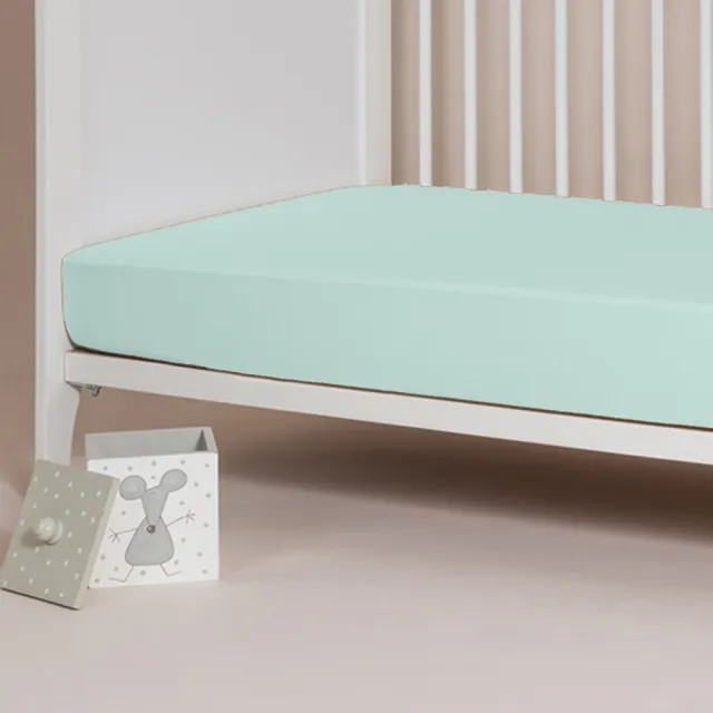 【西班牙Velfont】有機棉嬰兒床2合1防水保潔床包 60X120公分(2件組 - 全年適用)