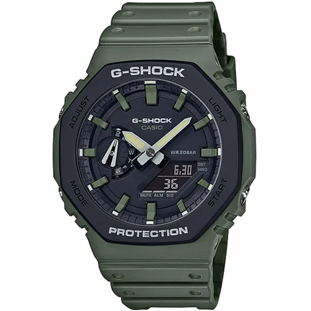【CASIO 卡西歐】G-SHOCK 八角農家橡樹雙顯手錶(GA-2110SU-3A/速)