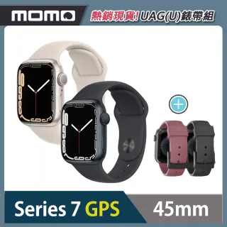 【Apple 蘋果】Apple Watch S7 GPS 45mm ★UAG(U)舒適錶帶組(鋁金屬錶殼搭配運動型錶帶)