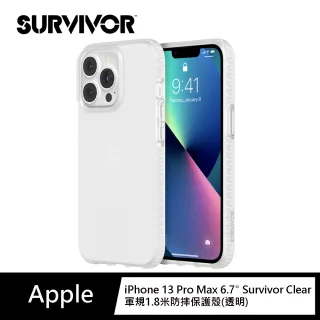 【Griffin】iPhone 13 Pro Max 6.7” Survivor Clear 軍規1.8米防摔保護殼 透明(iPhone 13 保護殼)