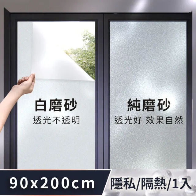 【友藝家】隔熱霧面隱私窗戶玻璃貼(90*200CM)