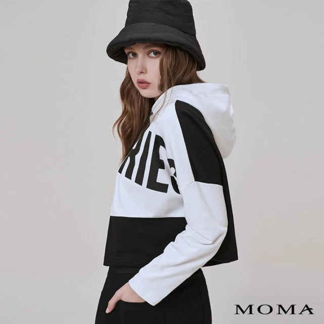 MOMA【MOMA】街頭風寬鬆連帽T(白色)