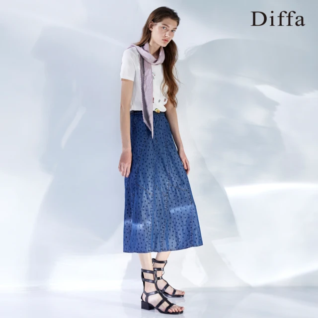 【Diffa】多片剪接牛仔長裙-女