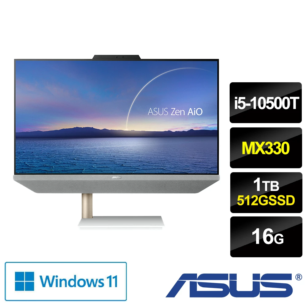 【ASUS 華碩】ZEN AIO A5401WRPK 24型液晶電腦(i5-10500T/16G/1T HDD+512G SSD/MX330/WIN11)