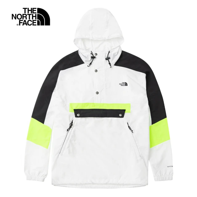 The North Face【The North Face】北面UE男款白色防風防潑水半開襟連帽上衣｜5B3CLA9