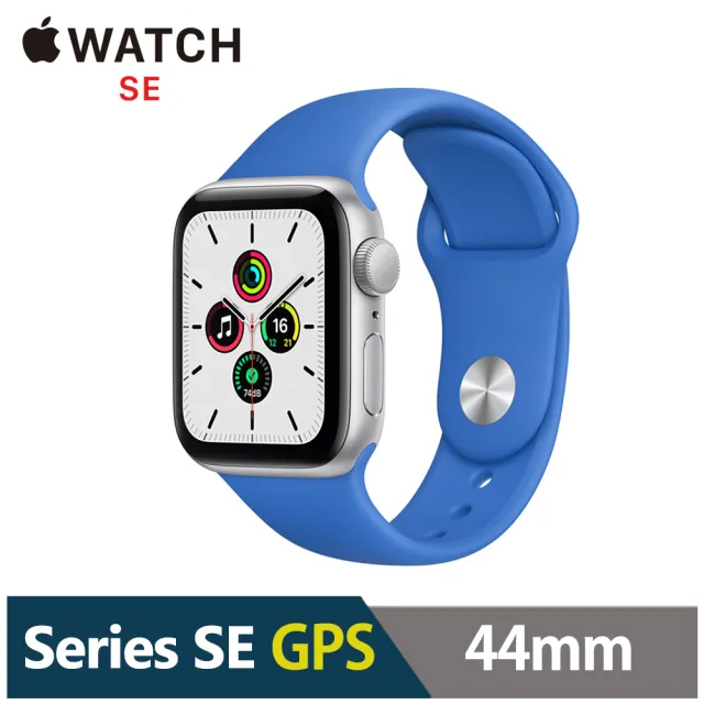 【Apple 蘋果】Apple Watch SE GPS 44mm★海威特雙輸出行充組(鋁金屬錶殼搭配運動型錶帶)