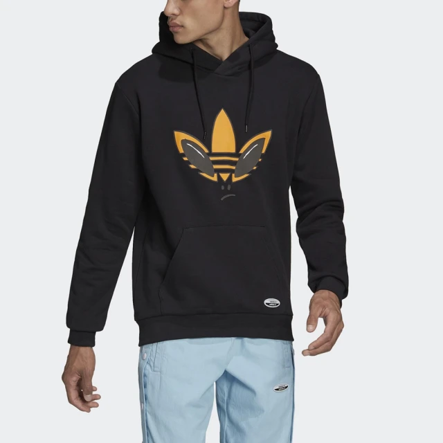 【adidas 愛迪達】上衣 男 運動 連帽上衣 長袖上衣 國際碼 三葉草 Q1 Hoodie 黑 HC2789