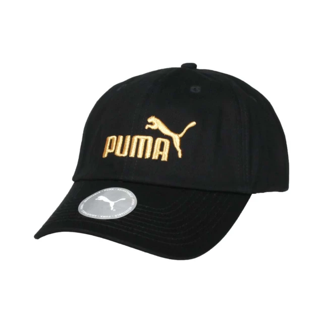 【PUMA】基本系列棒球帽-純棉 帽子 防曬 遮陽 鴨舌帽 黑金(02241674)