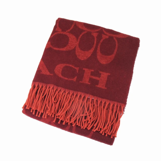 【COACH】新款寬版圍巾、披巾(紅)