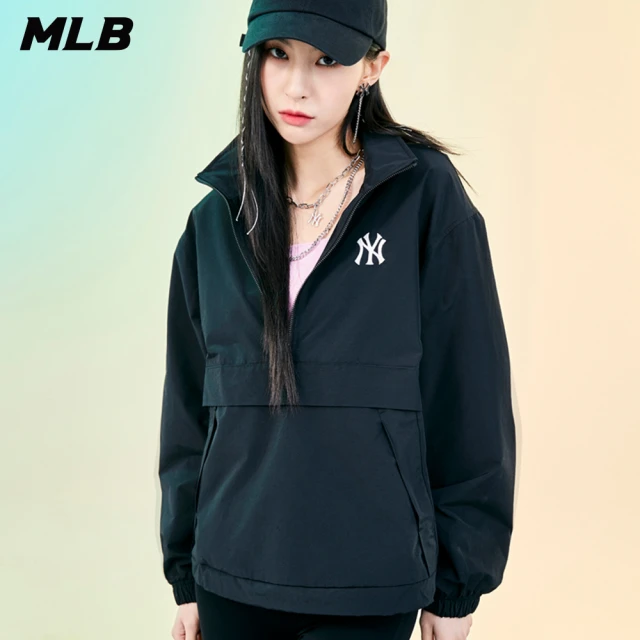 MLB【MLB】套頭式風衣外套 紐約洋基隊(3AWJB0221-50BKS)