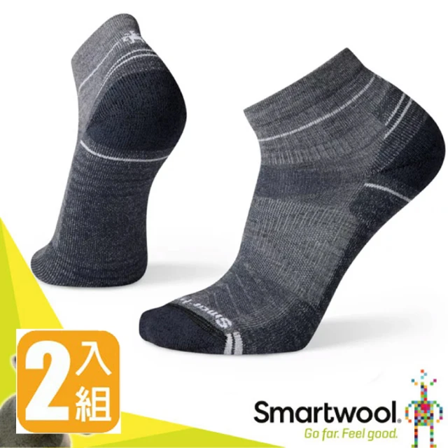 【SmartWool】美麗諾羊毛 避震型機能戶外全輕量健行減壓短筒襪(SW001611 中性灰_ 2雙入)