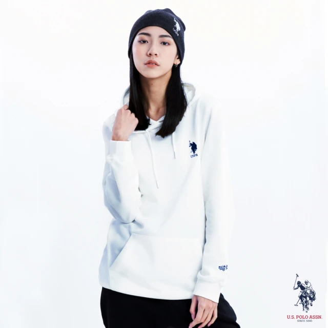 【U.S. POLO ASSN.】女長袖連帽T