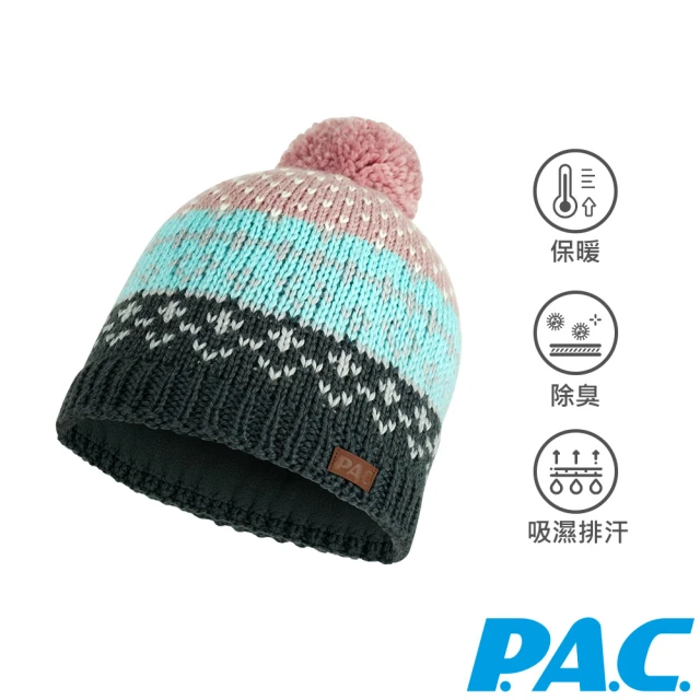 【PAC德國】Lidda美麗諾羊毛fleece毛帽(PAC20201006粉藍/環保再生/透氣抗臭/造型保暖配件/德國製)