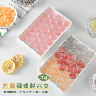 【小茉廚房】圓球 造型 製冰盒 製冰模具(三色任選-33格)